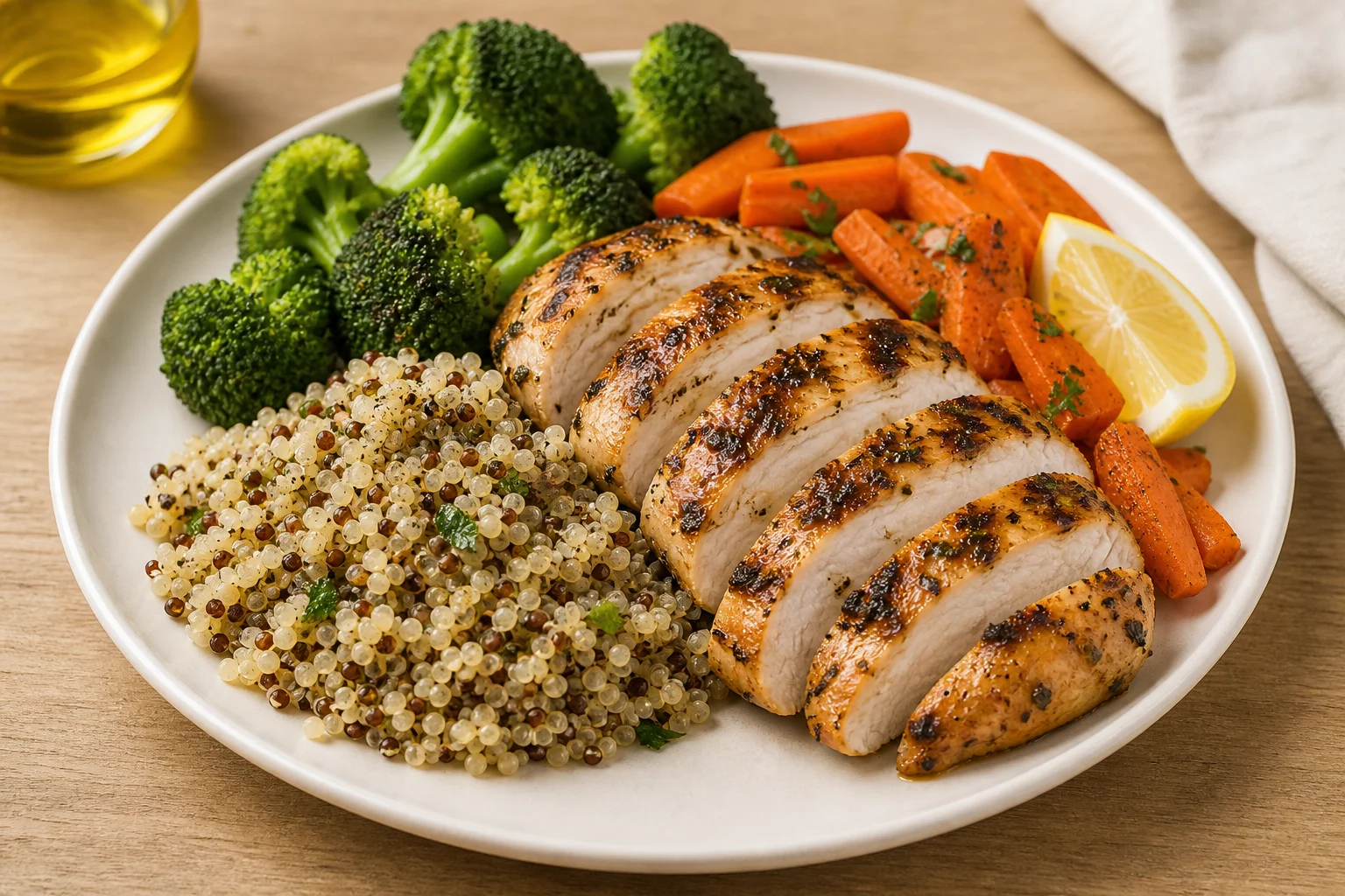 Chicken breast with quinoa and vegetables