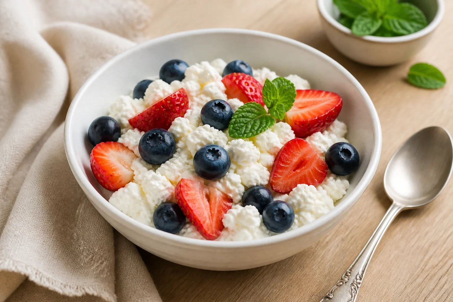 Cottage cheese with berries