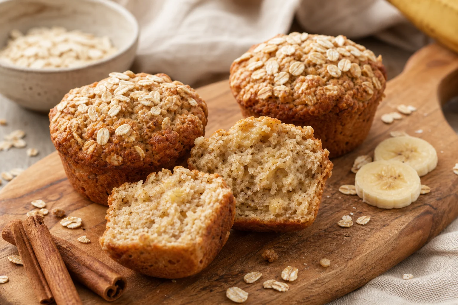 Oat and banana protein muffins