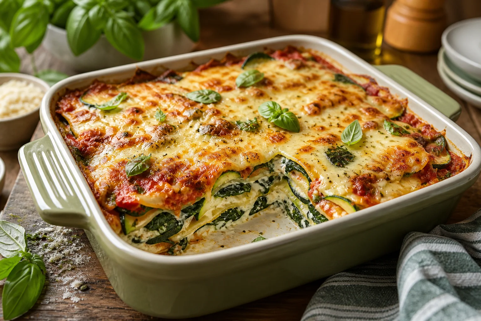 Lighter vegetable lasagna